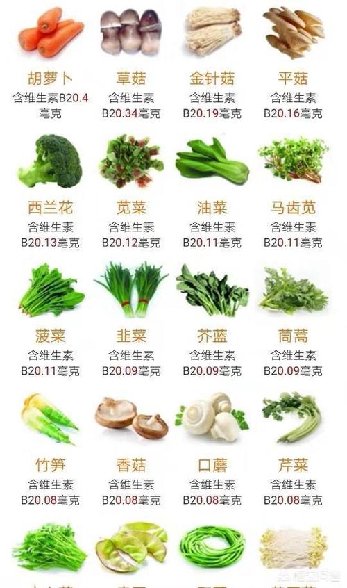 哪些蔬菜含有维生素B2？补充b2族维生素的食物有哪些-图1